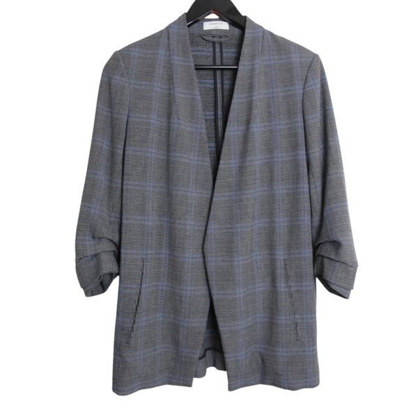 Aritzia Babaton Power Hip Plaid Open-front Drapey Blazer Jacket Size 6 - Picture 2 of 9